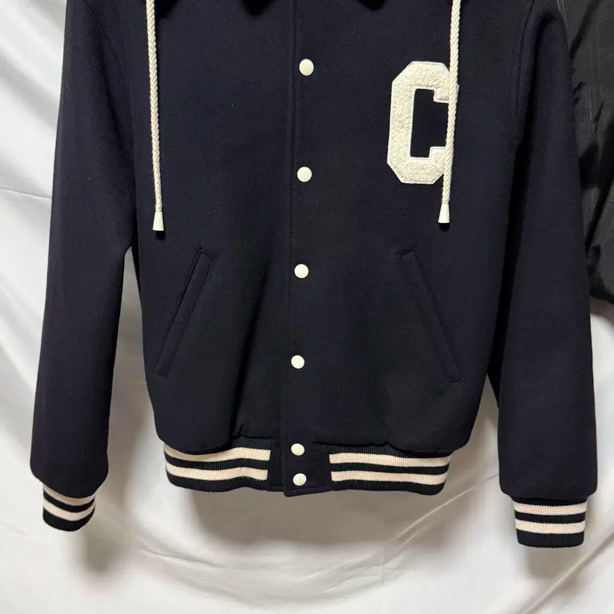 完売伊勢丹コーヒーレアCelineカシミアテディジャケット36ネイビー S+級/36 Celine セリーヌ ウール カシミア Teddy テディ フード