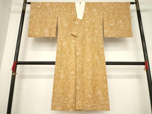 平和屋着物○振袖用長襦袢 無双仕立て 扇面花地紋 暈し染め 京都きもの