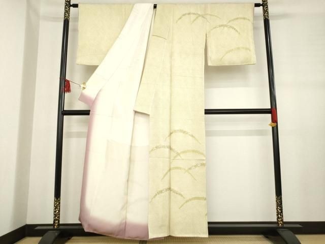 平和屋着物○訪問着 刺繍 椿 正絹 逸品 AABD0960ck