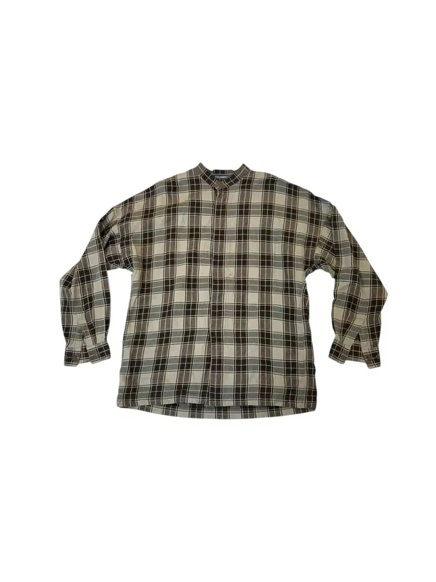 80s イッセイミヤケ チェック バンドカラ― シャツ - メルカリ