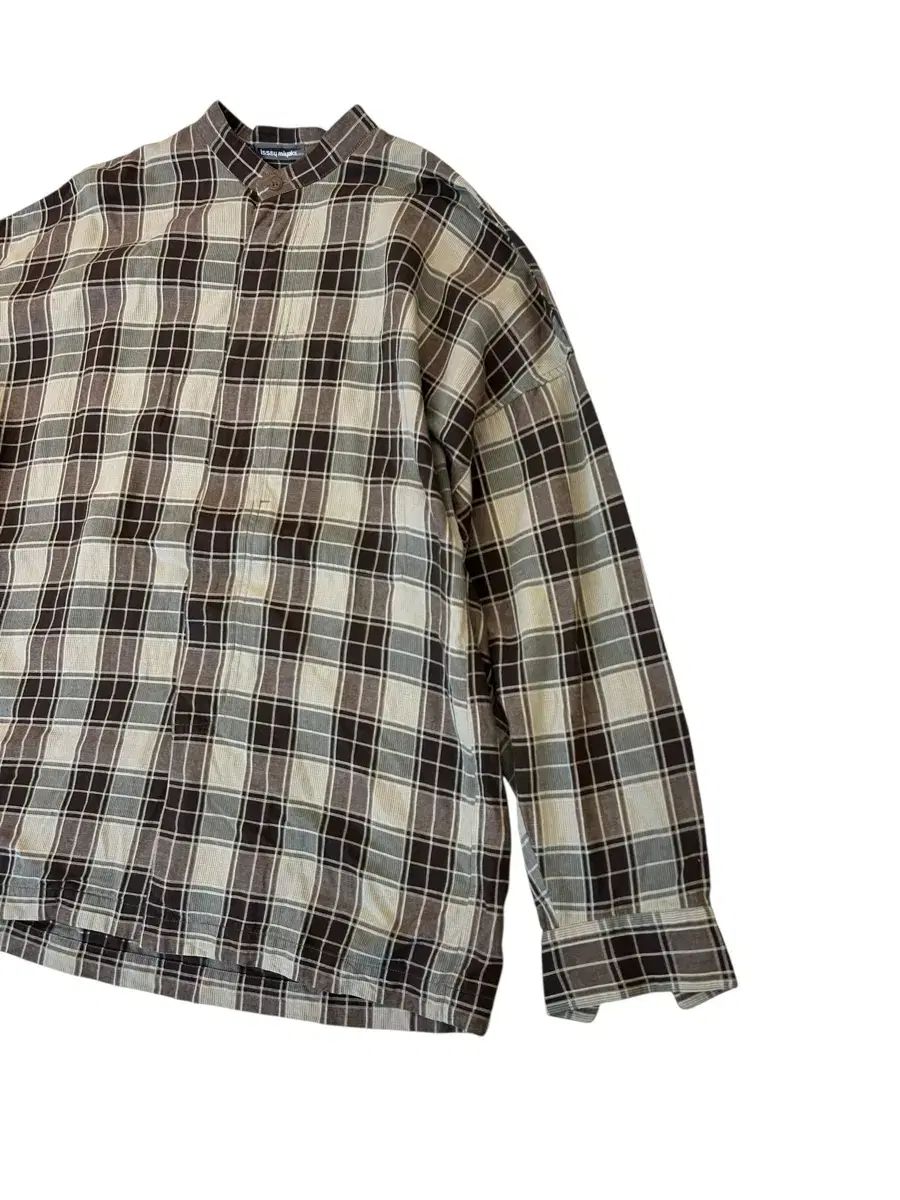 80s イッセイミヤケ チェック バンドカラ― シャツ - メルカリ