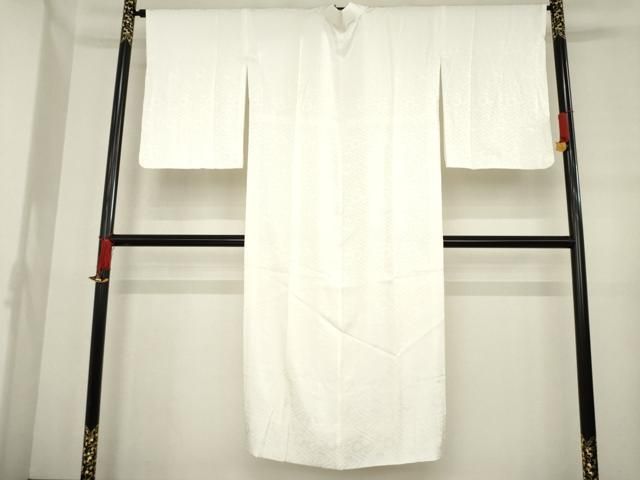 平和屋着物●長襦袢　袷　紗綾形花地紋　白色　大丸扱い　正絹　逸品　AABD6698ck 平和屋着物○長襦袢 袷 紗綾形花地紋 白色 大丸扱い 正絹 逸品 AABD6698ck