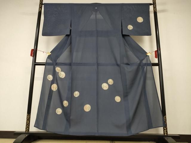 平和屋着物＊夏物　訪問着　絽　草葉丸文　金彩　正絹　逸品　AABD4627jd 平和屋着物＊夏物 訪問着 絽 草葉丸文 金彩 正絹 逸品 AABD4627jd 平和屋