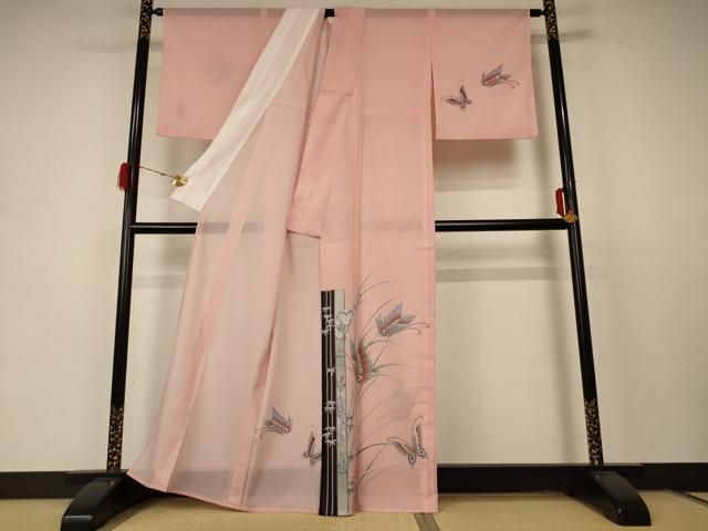 平和屋着物＊夏物　訪問着　紗　霞文　ロング丈　正絹　逸品　AABC9873jd 平和屋着物＊夏物 訪問着 紗 霞文 ロング丈 正絹 逸品 AABC9873jd 平和