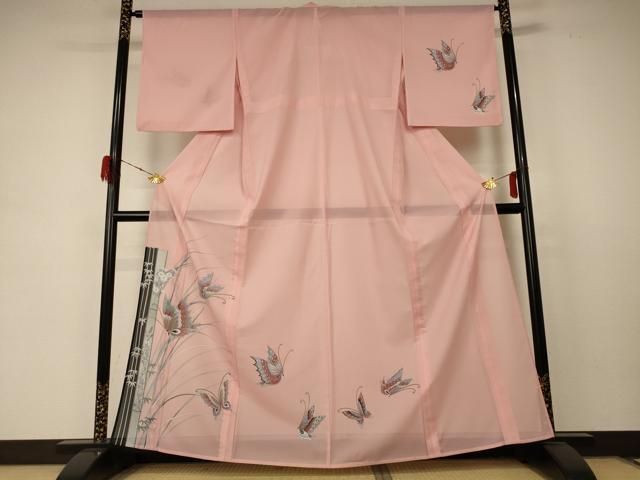 平和屋着物＊夏物　訪問着　絽　花蝶文　洗える着物　AABD4630jd 平和屋着物＊夏物 訪問着 絽 花蝶文 洗える着物 AABD4630jd 平和屋