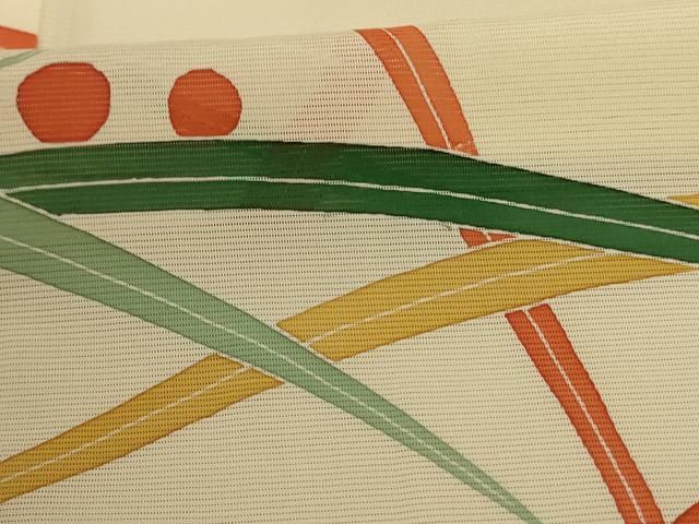 平和屋着物＊夏物 八寸名古屋帯 絽綴れ 芝草文 金銀糸 正絹