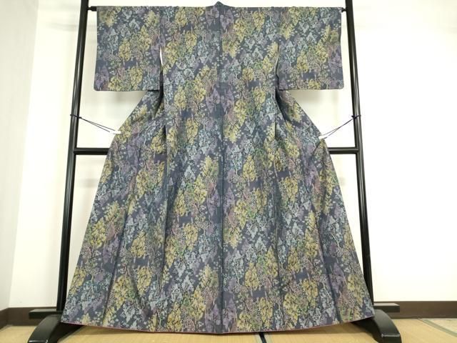 平和屋着物○本場大島紬 7マルキ 総絣 樹林文 正絹 逸品 DAAY9194az