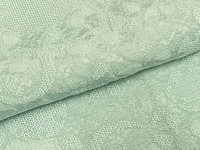 平和屋着物▽上質な色無地 単衣 花丸地紋 錆青磁色