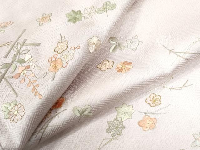 平和屋着物●訪問着　総刺繍　吹き寄せ橘花文　金糸　正絹　逸品　CAAZ3574yc 平和屋着物○訪問着 総刺繍 吹き寄せ橘花文 金糸 正絹 逸品 CAAZ3574yc