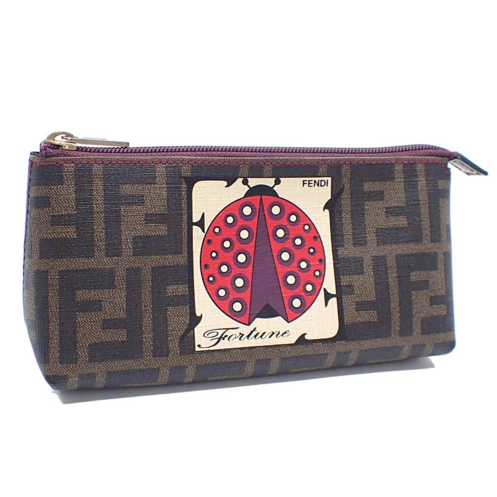 フェンディ(Fendi) フェンディ ポーチ ズッカ レディース ブラウン