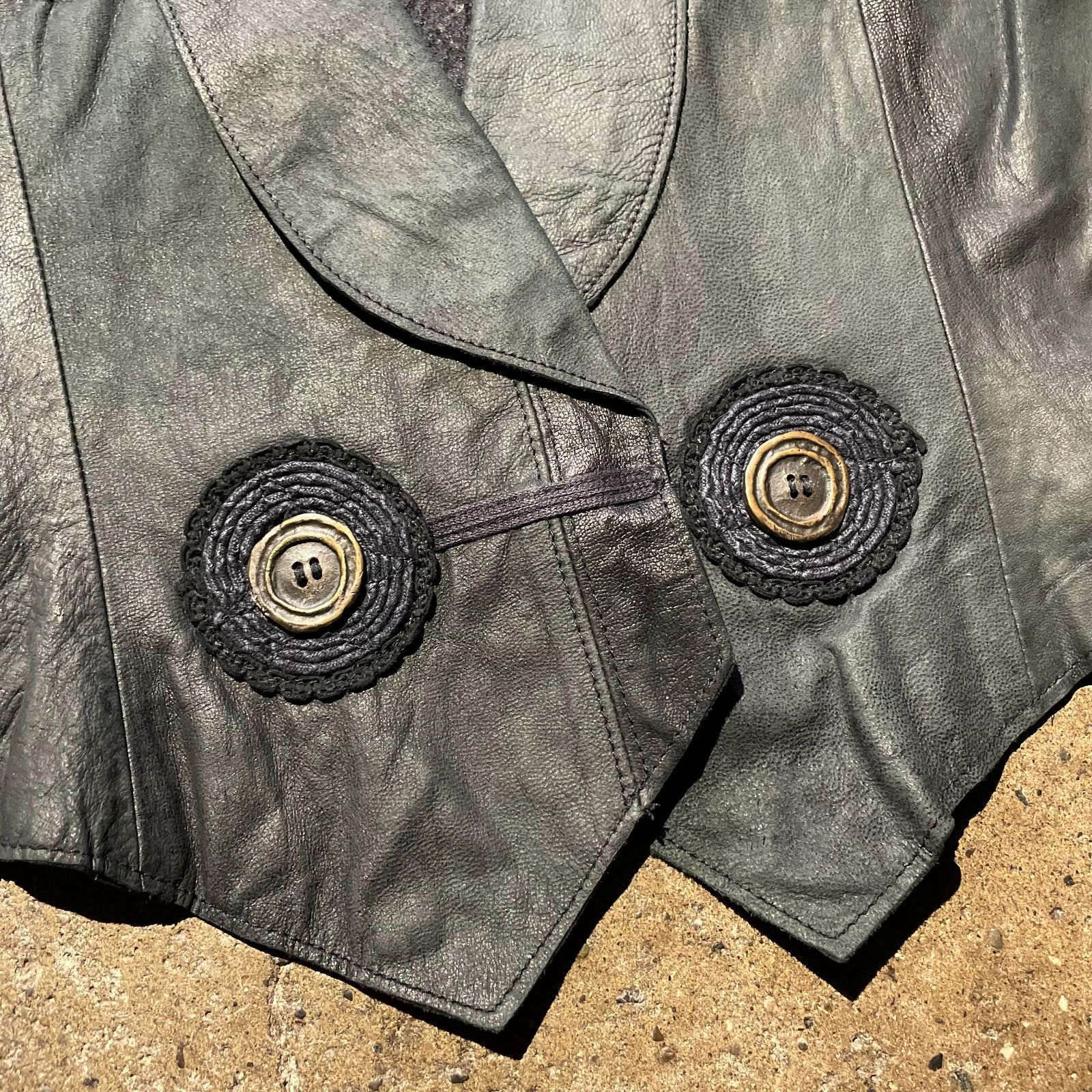 share spirit レザージレ SHARE SPIRIT シープスキン 切替 ショールカラー ベスト シェアー