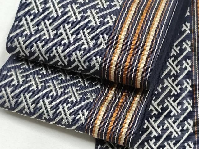 平和屋着物○男性 本場筑前博多織 角帯 霞文 寺嶋織物監修 証紙付き