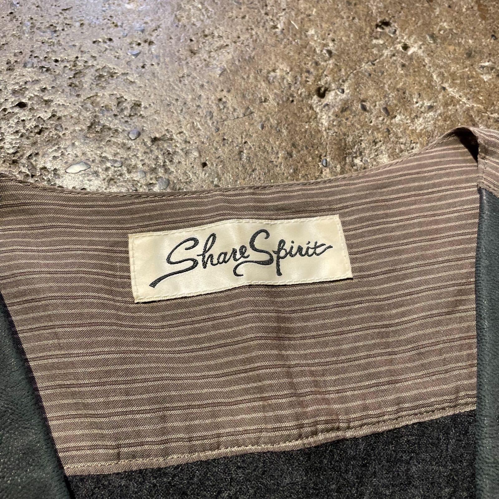 SHARE SPIRIT シープスキン 切替 ショールカラー ベスト シェアー