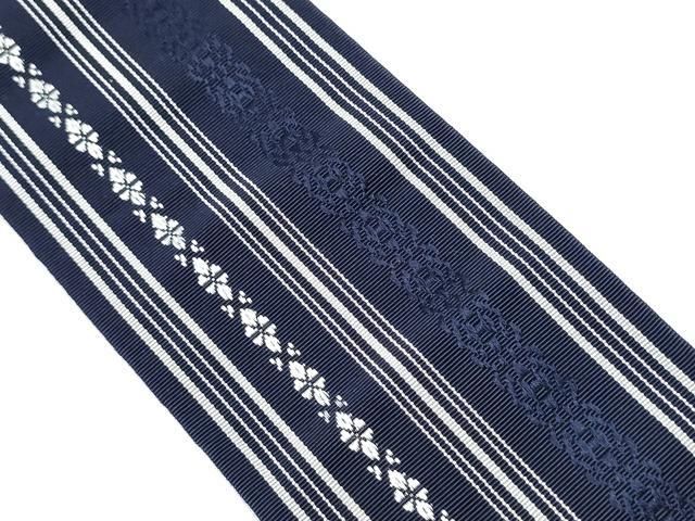 本場筑前博多織 角帯 平和屋着物○男性 献上 証紙付き 正絹 逸品 証紙 高橋