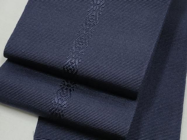 平和屋着物○男性 本場筑前博多織 西陣 上田織物謹製 角帯 献上 黒紅色