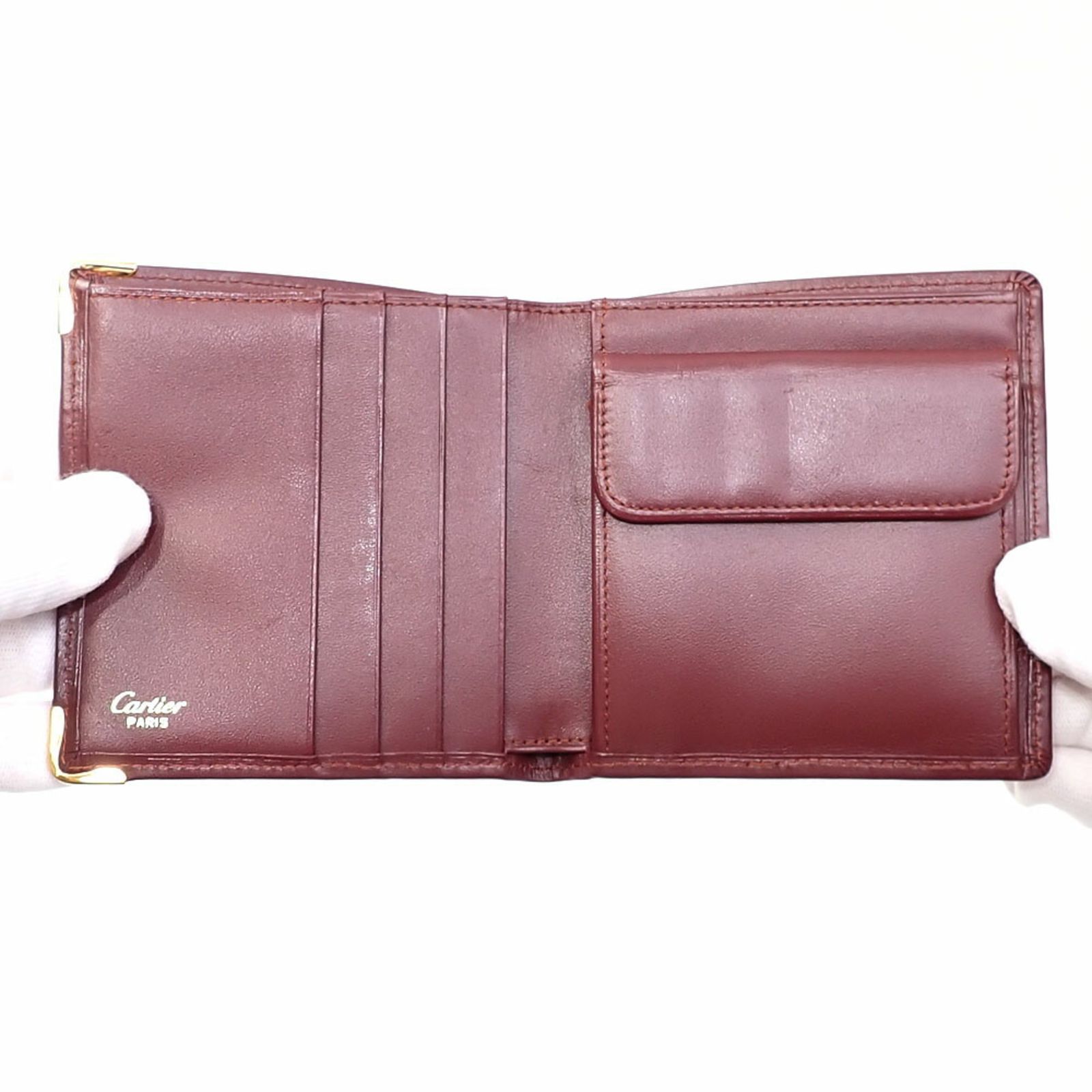 カルティエ(Cartier) カルティエ 二つ折り 財布 メンズ ボルドー