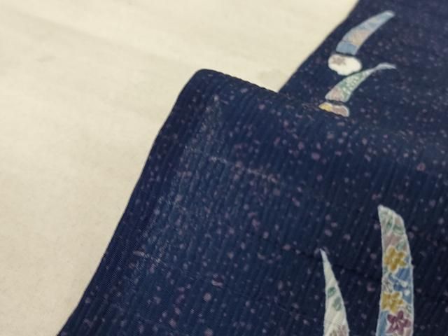 平和屋着物＊夏物 小紋 絽 風鈴 金彩 洗える着物 AABC9951jd