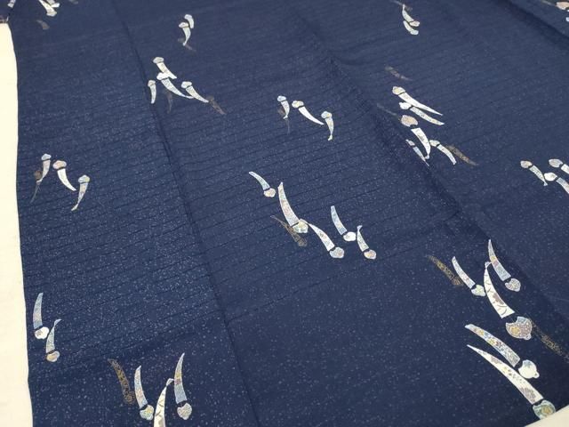 平和屋着物＊夏物 小紋 絽 風鈴 金彩 洗える着物 AABC9951jd