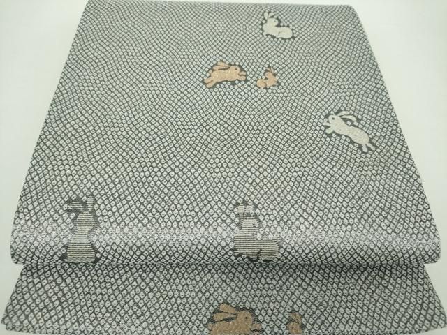 平和屋着物○六通柄袋帯 跳兎 金銀糸 正絹 逸品 DAAZ0123ps - メルカリ
