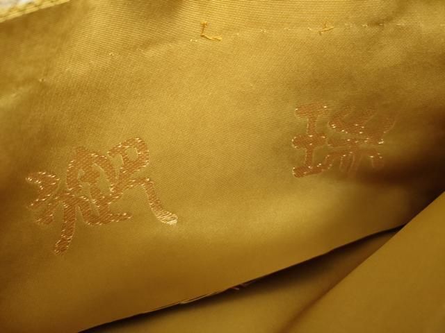 平和屋着物○六通柄袋帯 唐織 御瑞 飛鶴吉祥花丸文 金糸 引箔 正絹