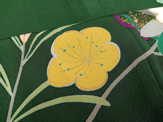 平和屋着物○豪華振袖 駒刺繍 草花文 金彩 正絹 逸品 AABC9645ph