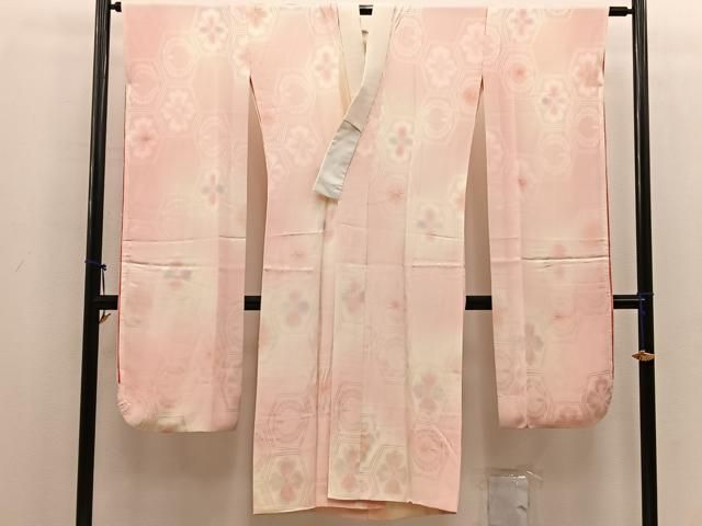 平和屋着物●振袖用長襦袢　無双仕立て　草花文　暈し染め　正絹　逸品　BAAV8211mz 平和屋着物○振袖用長襦袢 無双仕立て 草花文 暈し染め 正絹 逸品