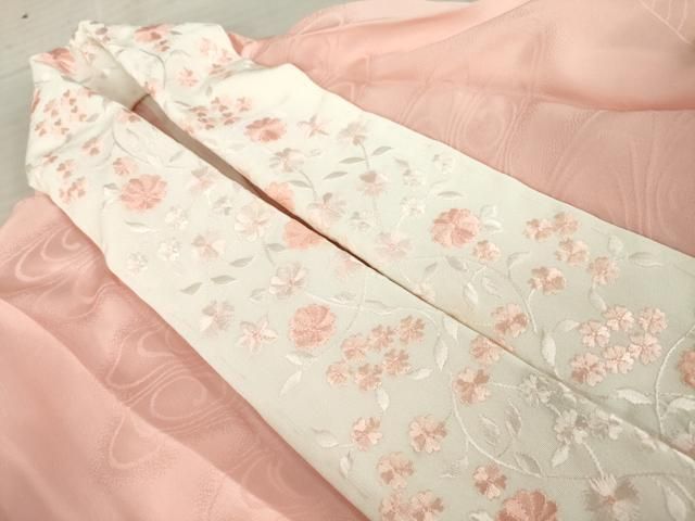 平和屋着物○振袖用長襦袢 無双仕立て 花筏地紋 暈し染め 半