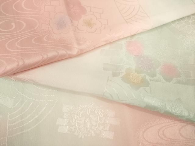 平和屋着物○振袖用長襦袢 無双仕立て 花筏地紋 暈し染め 半