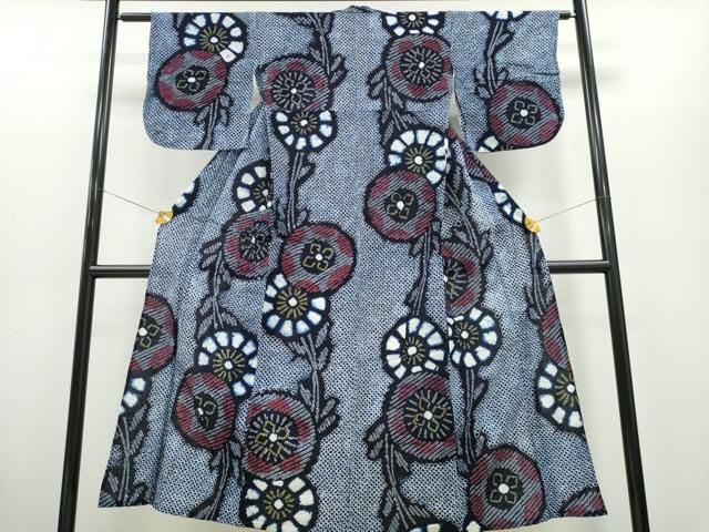 平和屋着物∴夏物 浴衣 有松鳴海絞り 杜若 そごう百貨店扱い 綿 逸品