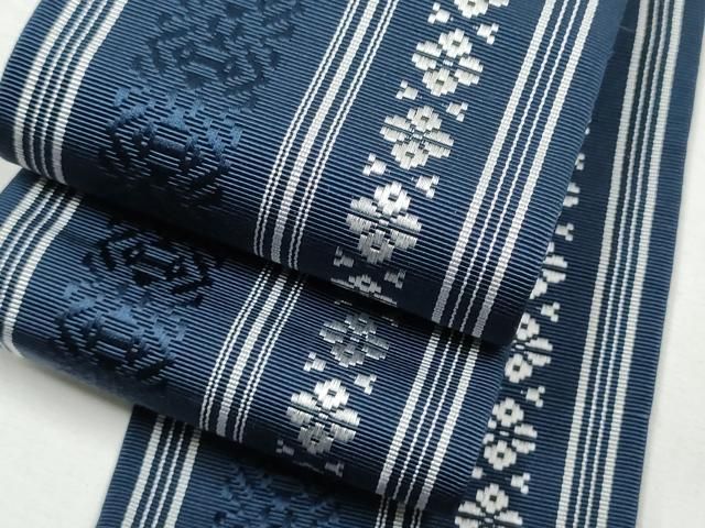 平和屋着物○男性 本場筑前博多織 角帯 献上 森博多織物謹製 証紙付き