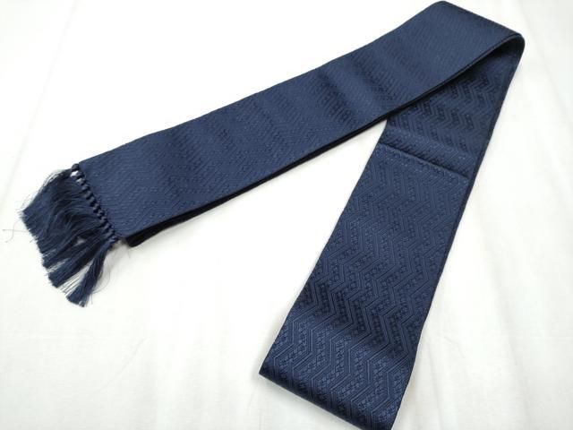 平和屋着物○男性 本場筑前博多織 角帯 両面 市松文 黒紅色 博多金