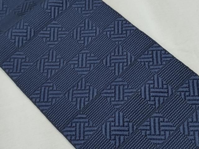 平和屋着物○男性 本場筑前博多織 角帯 両面 市松文 黒紅色 博多金