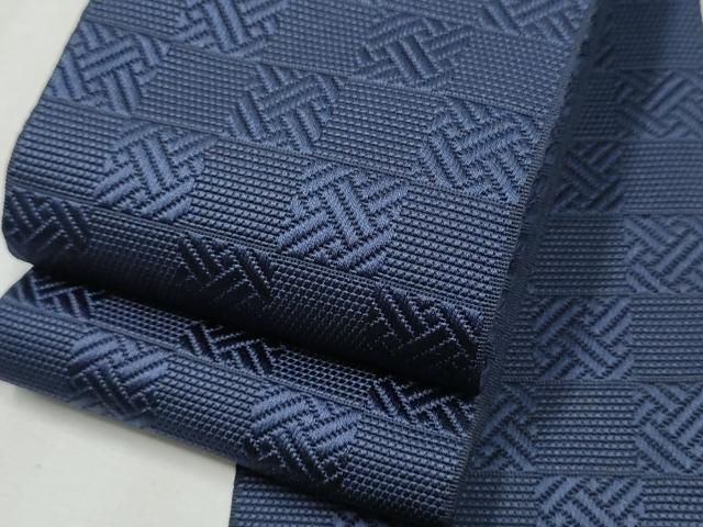 平和屋着物○男性 本場筑前博多織 角帯 両面 市松文 黒紅色 博多金