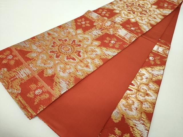 平和屋着物○龍村平蔵柄 六通柄 本袋帯 小蜀江 金銀糸