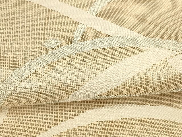 平和屋着物＊夏物 太鼓柄袋帯 露草文 金銀糸 正絹 逸品 DAAY8350cm