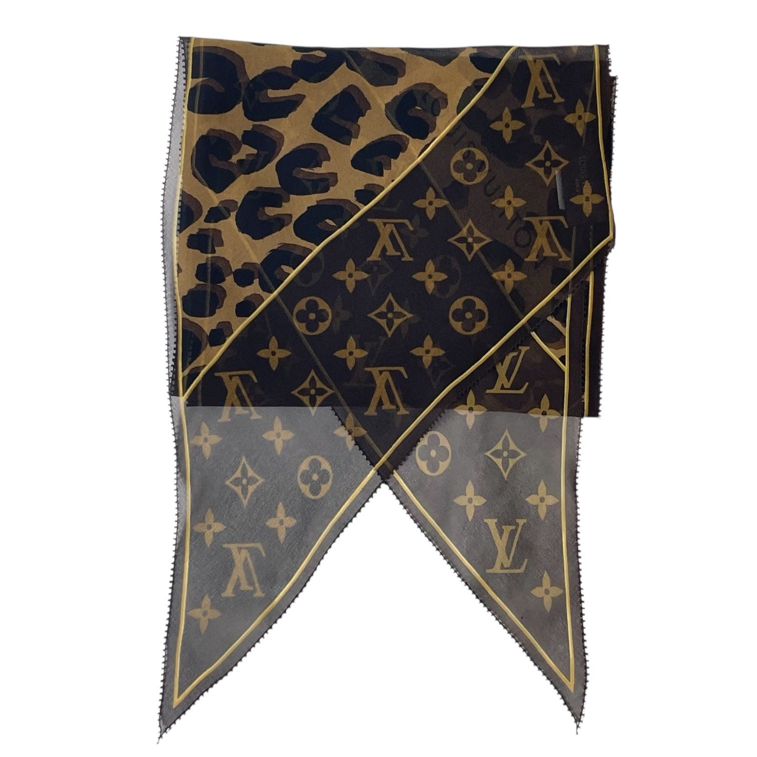 極美品 LOUIS VUITTON ルイ ヴィトン シルク スカーフ レオパード