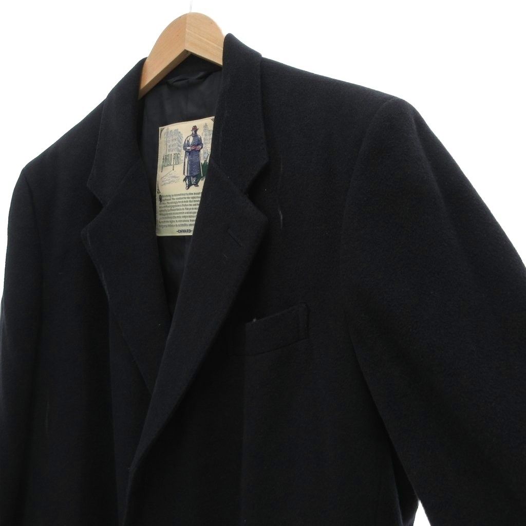 五大陸 gotairiku チェスターコート カシミア ロング丈 6 黒 ブラック