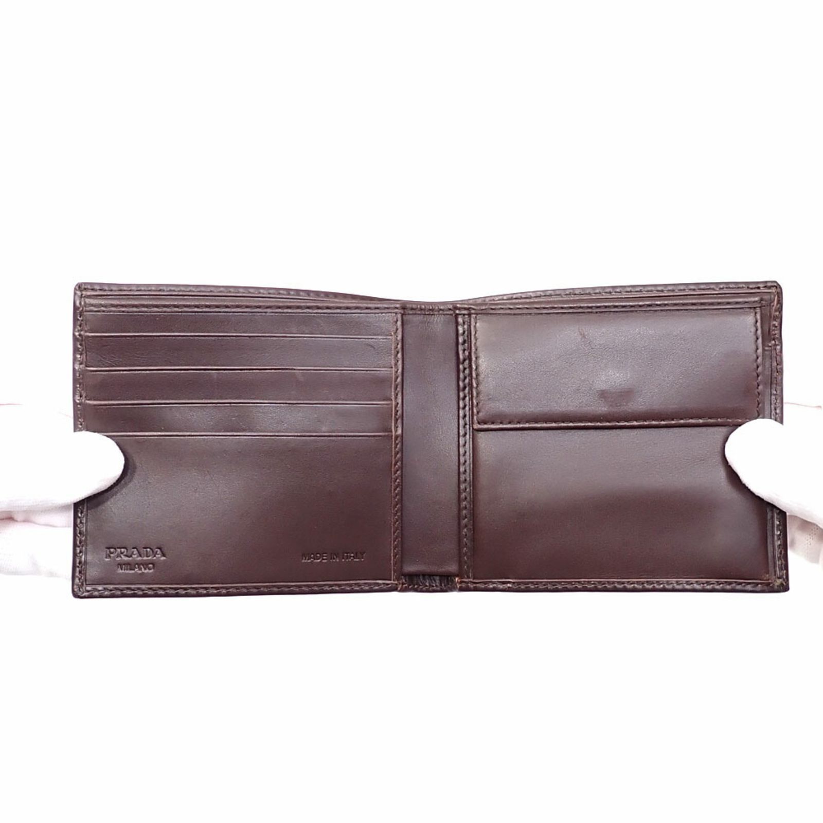 PRADA プラダ ロゴジャガード 二つ折り財布 ベージュ/ブラウン プラダ(Prada) プラダ 二つ折り 財布 ジャガード コンパクトウォレット