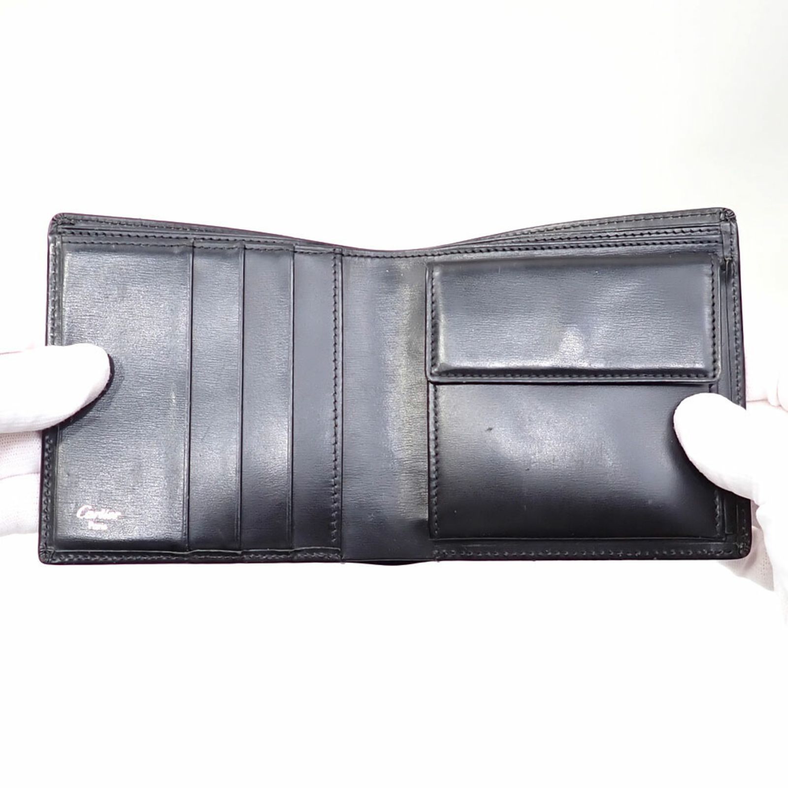 カルティエ(Cartier) カルティエ 二つ折り 財布 メンズ ブラック