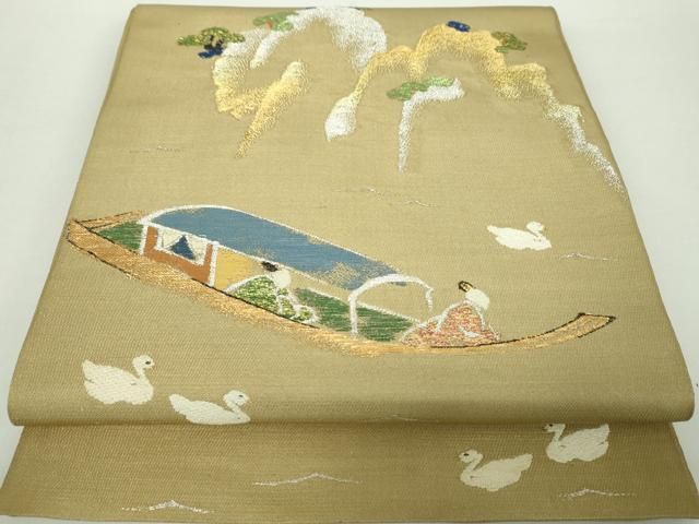 平和屋着物○龍村美術織物 九寸開き名古屋帯 円文白虎朱雀