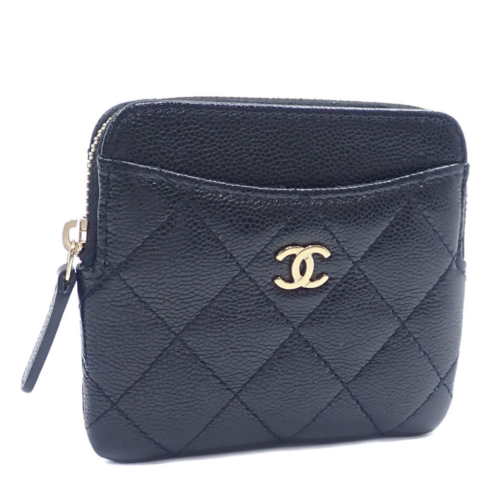 シャネル　ケース　パース　キャビアスキン　ブラック CHANEL 並行輸入 シャネル カードケース キャビアスキン CARD CASE