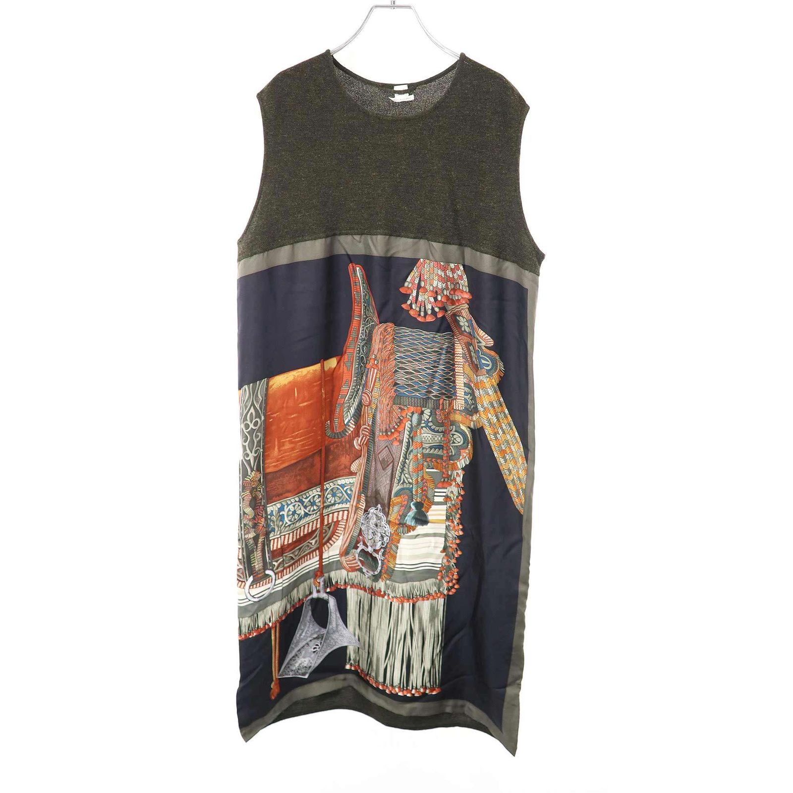 HERMES エルメス 14AW ツイルレーヌ シルクアルパカノースリーブニット