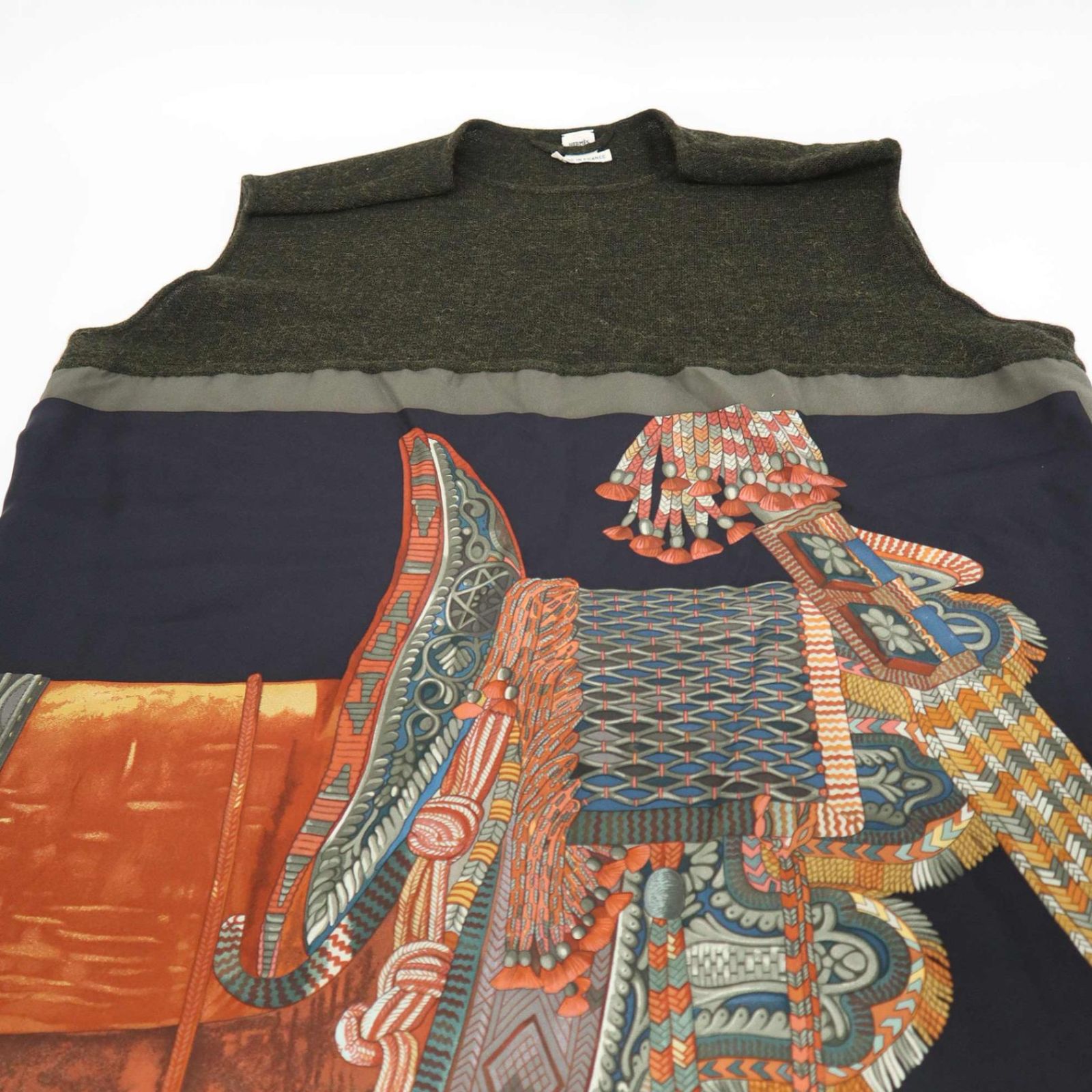 HERMES エルメス 14AW ツイルレーヌ シルクアルパカノースリーブニット  