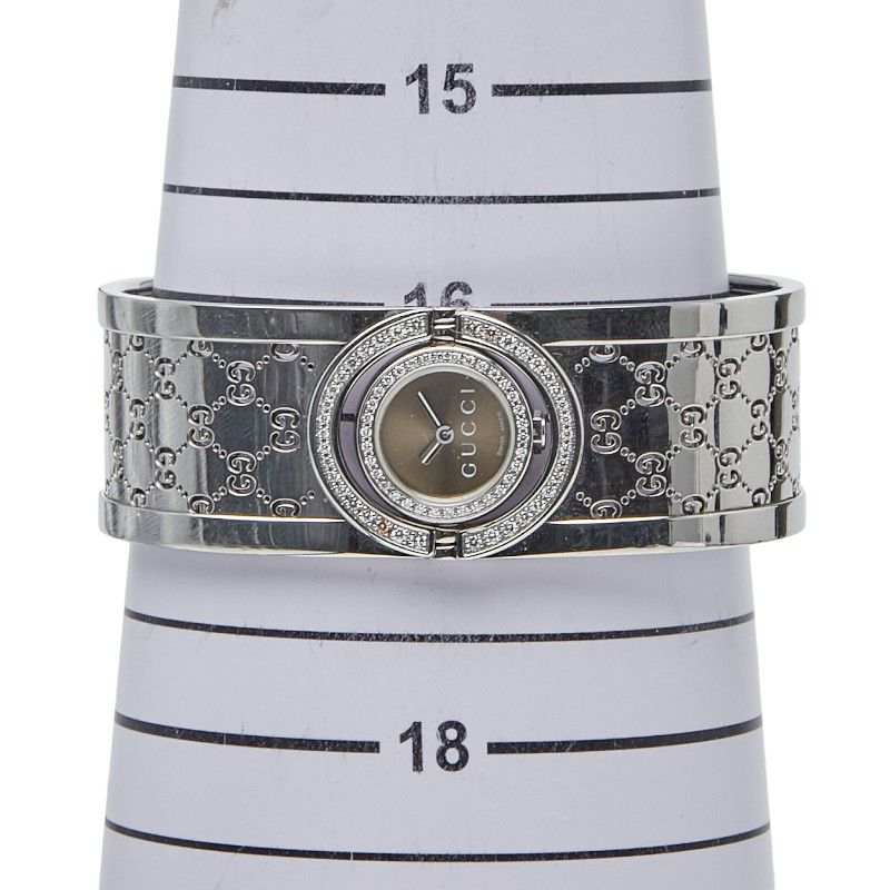 グッチ トワール ダイヤベゼル 腕時計 バングルウォッチ ステンレス