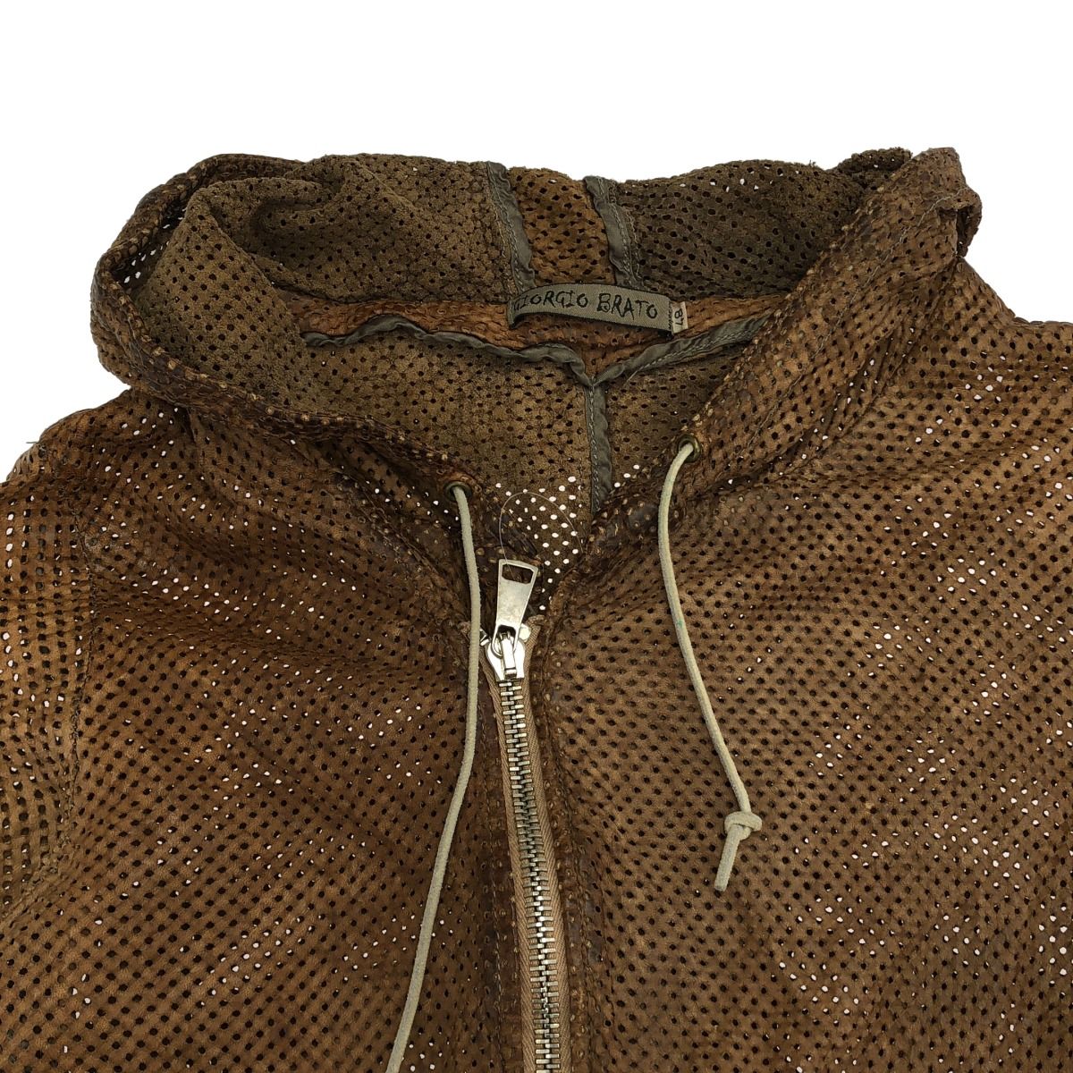 GIORGIO BRATO ジョルジオブラット パンチングレザージップアップ