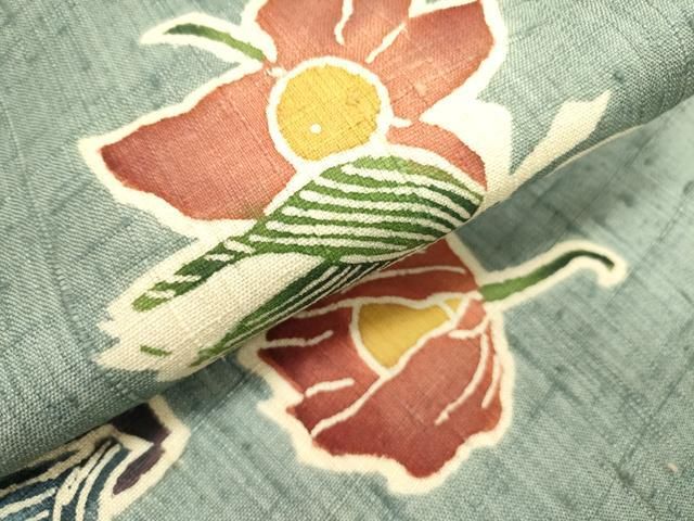 平和屋着物○人間国宝 芹沢圭介一番弟子 下平清人 九寸名古屋帯 生紬