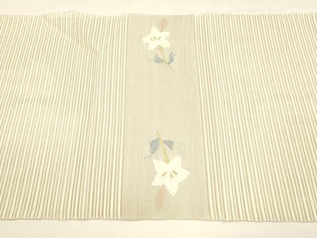 平和屋着物＊夏物 八寸名古屋帯 絽綴れ 枝花文 金銀糸