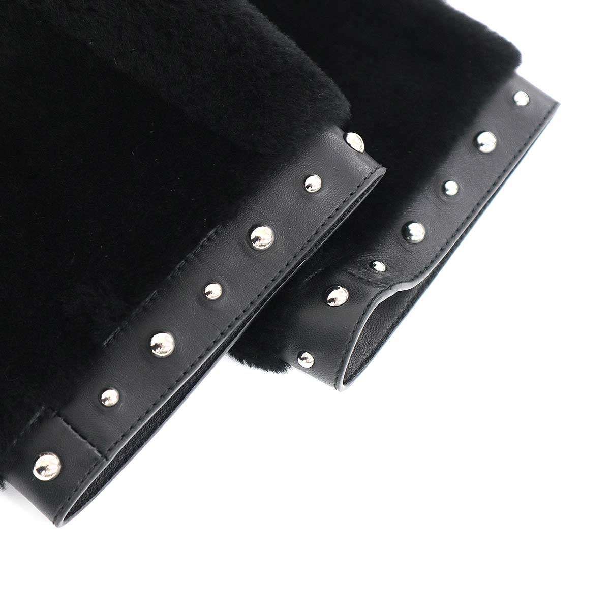 エルメス ハンドマフ ブラック 羊革 ヌートリア ラムスキン ファー エルメス ハンドマフ ブラック 羊革 ヌートリア ラムスキン ファー