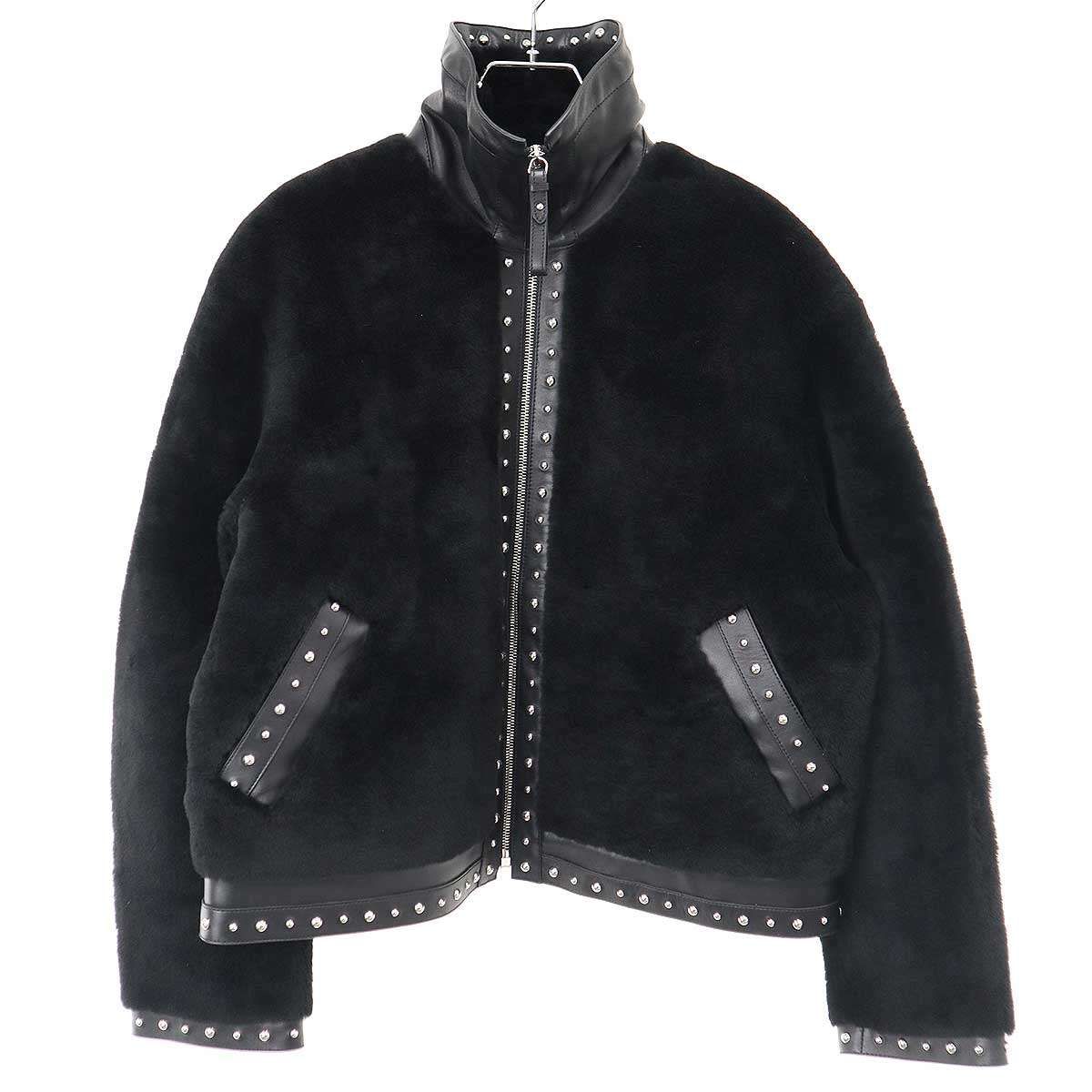 HERMES エルメス　ムートンジャケット　アビエータージャケット　ブラック Yahoo!オークション - 1円 激レア 極美品 HERMES エルメス ムートンジ