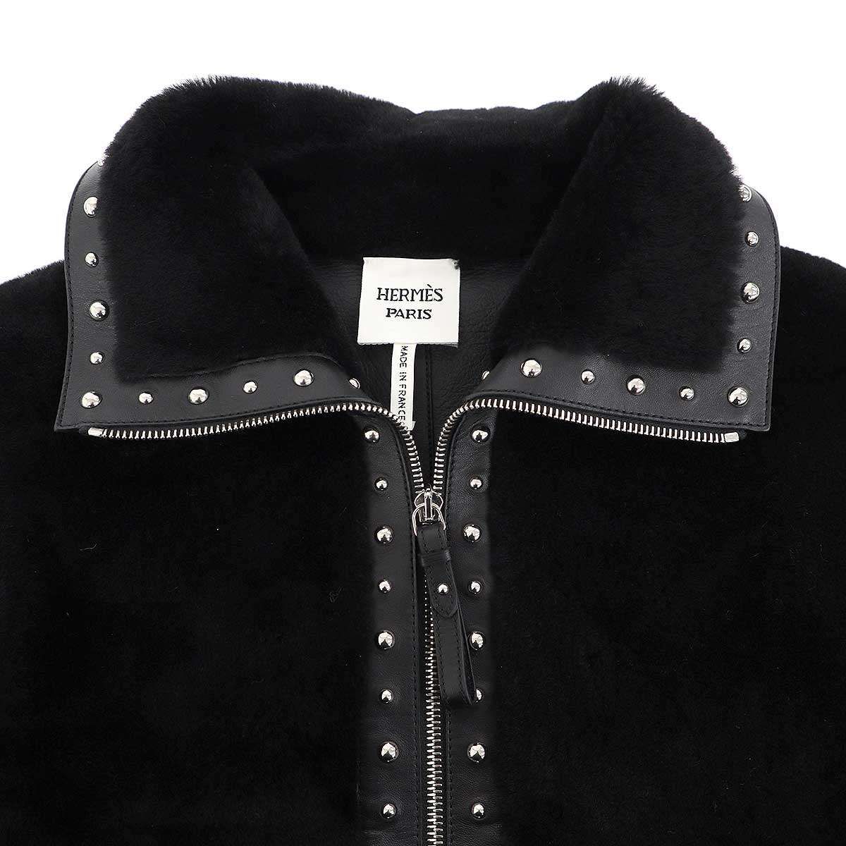 エルメス ハンドマフ ブラック 羊革 ヌートリア ラムスキン ファー エルメス ハンドマフ ブラック 羊革 ヌートリア ラムスキン ファー